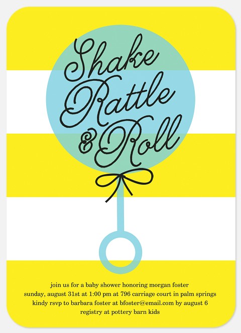 Rattle & Roll Baby Shower Invitations