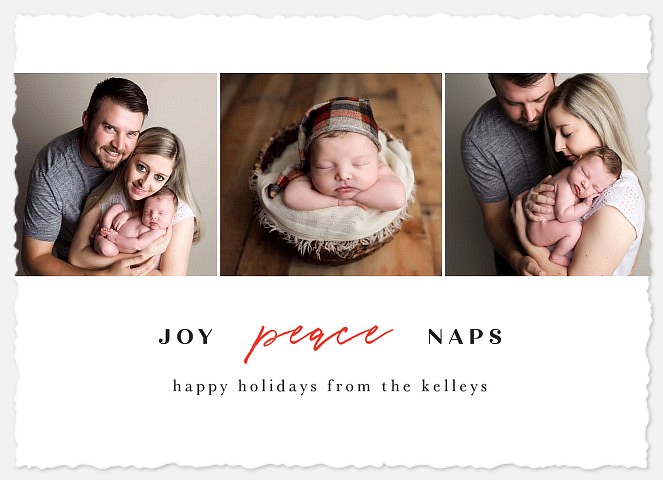 Joy, Peace & Naps Holiday Photo Cards
