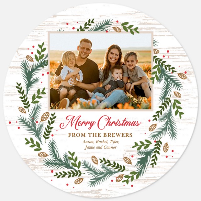 Country Wreath Holiday Photo Cards