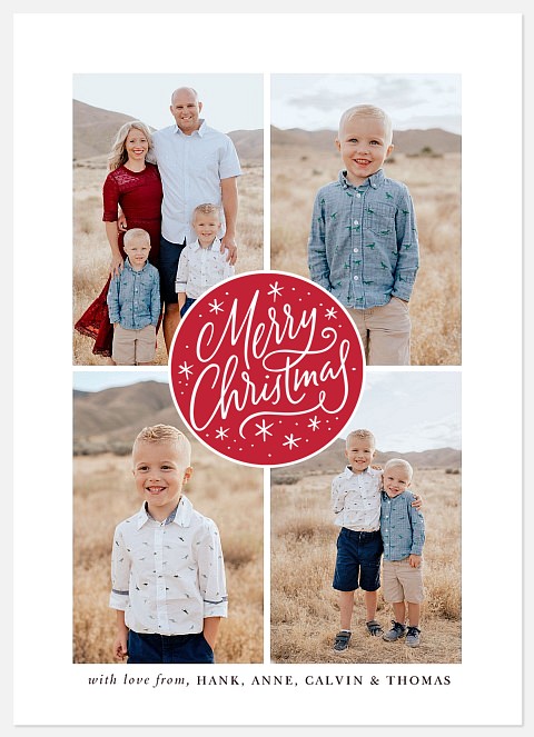 Bauble Greeting Holiday Photo Cards