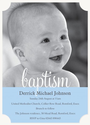 Baptism Blessing Blue Christening Invitations | Christening Invites