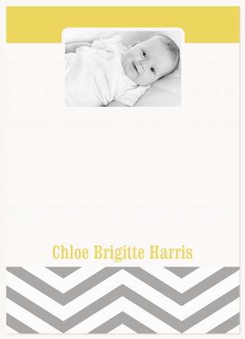 Sunny Chevron Baby Thank You Cards