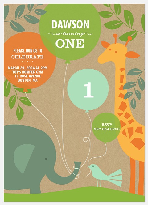 Jungle Fun Kids' Birthday Invitations