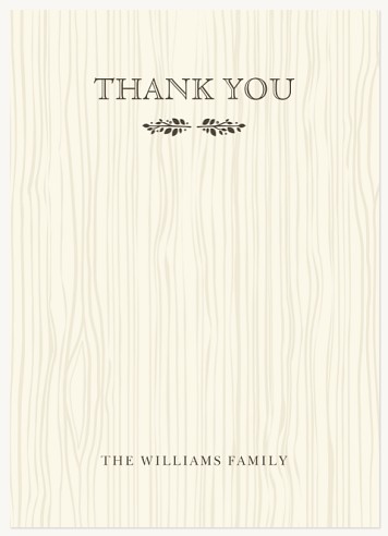 Natural Newborn Baby Thank You Cards