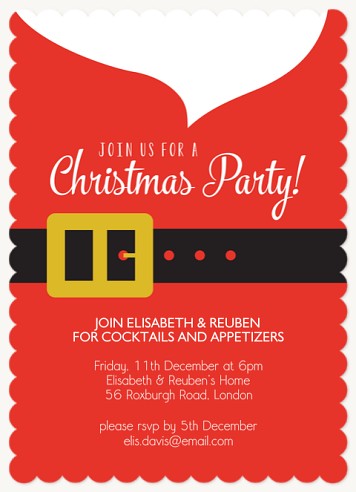 Modern Claus Holiday Party Invitations