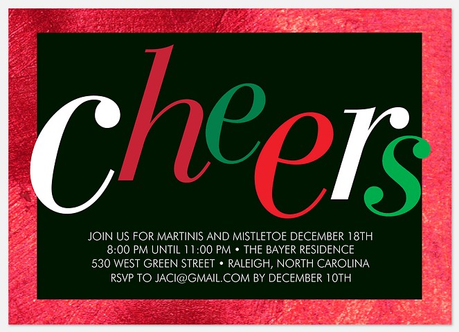 Cheerful Radiance Holiday Party Invitations