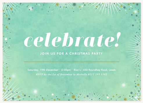 Starry Confetti Holiday Party Invitations