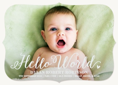 Charming Hello Baby Announcements