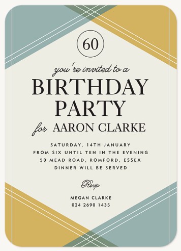 Geometric Milestone Adult Birthday Party Invitations