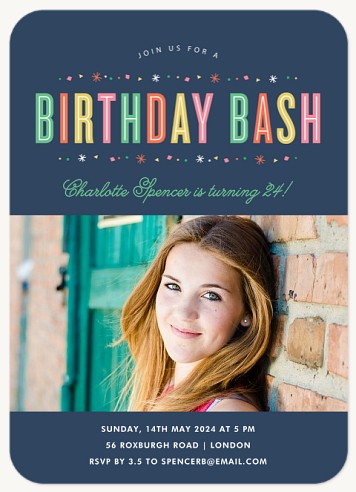 Colourful Delight Adult Birthday Party Invitations