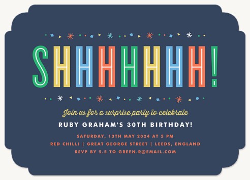 Secret Bash Adult Birthday Party Invitations