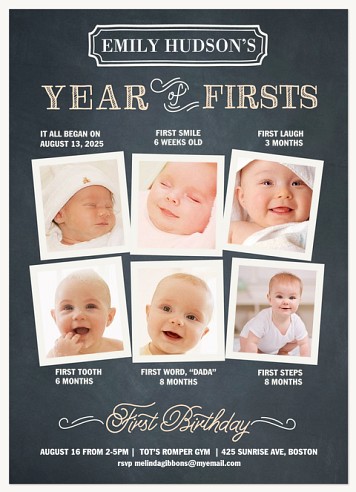 Her First Year First Birthday Invitations