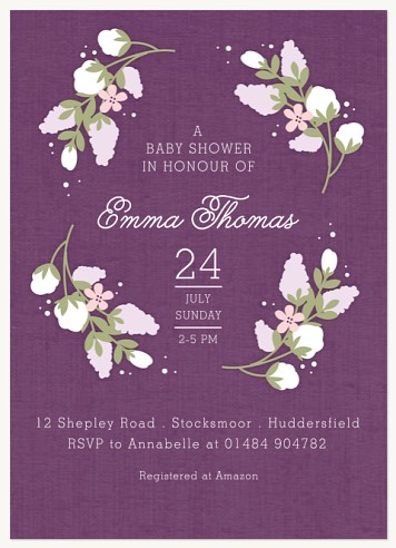 Lilac Dream Baby Shower Invites 