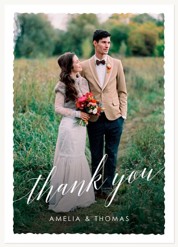 Deckled Edge Thanks Thank You Cards 