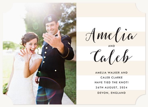 Sweetly Striped Wedding Announcements
