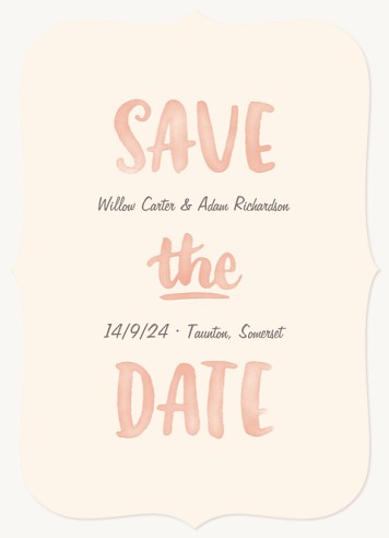 Watercolor Script Save the Date Cards