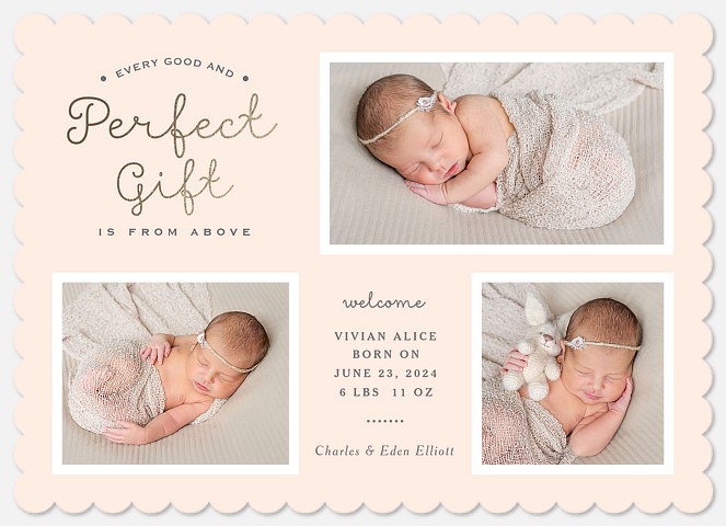 Heavenly Gift Baby Birth Announcements