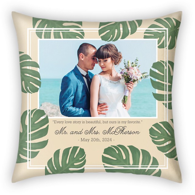 Tropical Love Story Custom Pillows