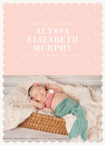 Stylish Dots Baby Announcements