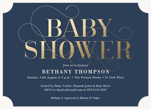 Ornate Shimmer Baby Shower Invites 