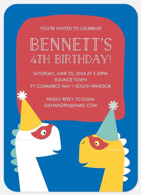 Party-o-saurus  Kids' Birthday Invitations