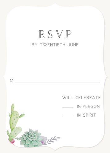 Desert Flora Wedding RSVP Cards