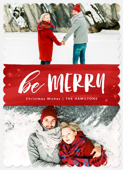 Brushed Merry Holiday Photo Cards