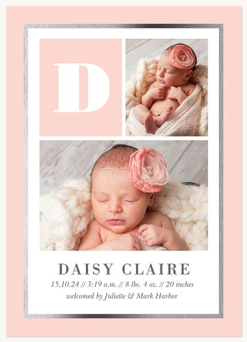 Darling Monogram Baby Announcements