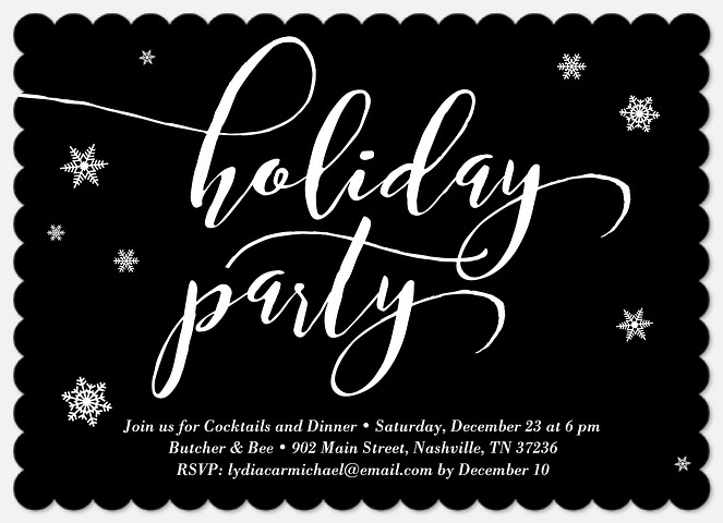 Snowflake Party Holiday Party Invitations