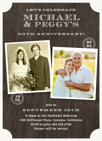 Rustic Love Wedding Anniversary Invitations