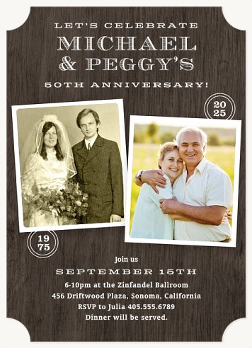 Rustic Love Wedding Anniversary Invitations