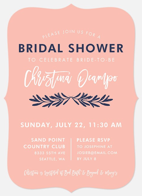 Sweetest Laurels Bridal Shower Invitations