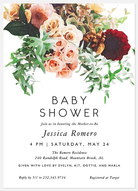 Blooming Elegance Baby Shower Invitations