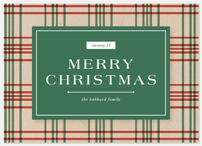 Rustic Plaid Holiday Photo Cards