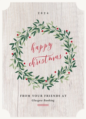 Mistletoe Wreath Christmas Cards for Business