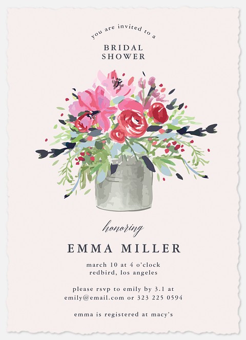 Flower Pot Bridal Shower Invitations