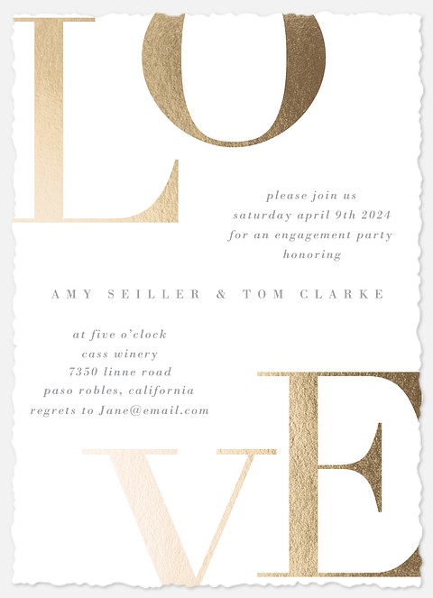 Bold Love Engagement Party Invitations