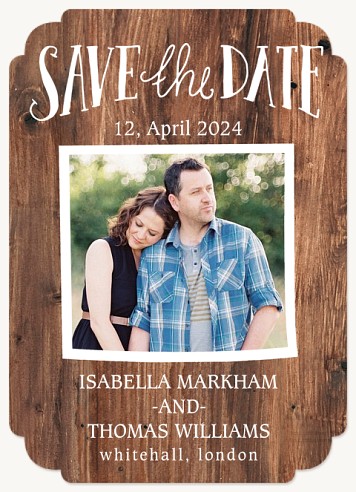 Rustic Frame Save the Date Cards