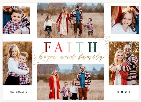 Rainbow Collage Religious Christmas Cards