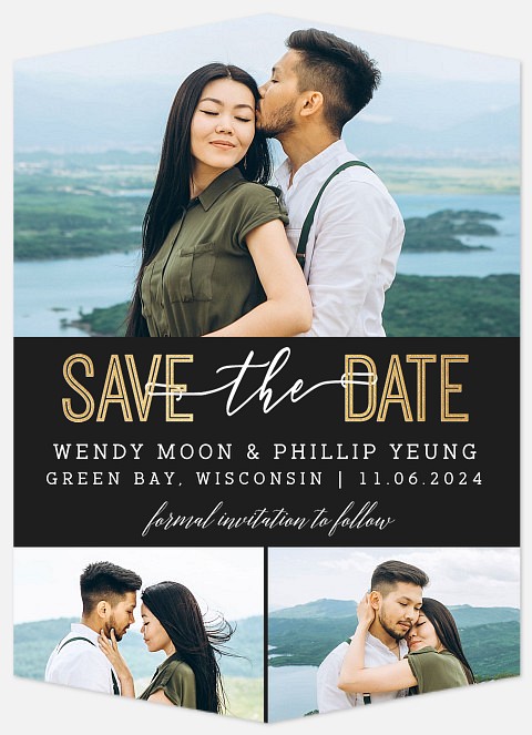Contemporary Trio Save the Date Photo Cards