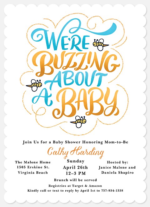 Baby Buzz Baby Shower Invitations