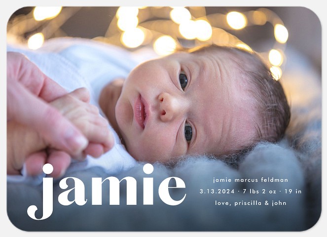 Simple Serif Baby Birth Announcements