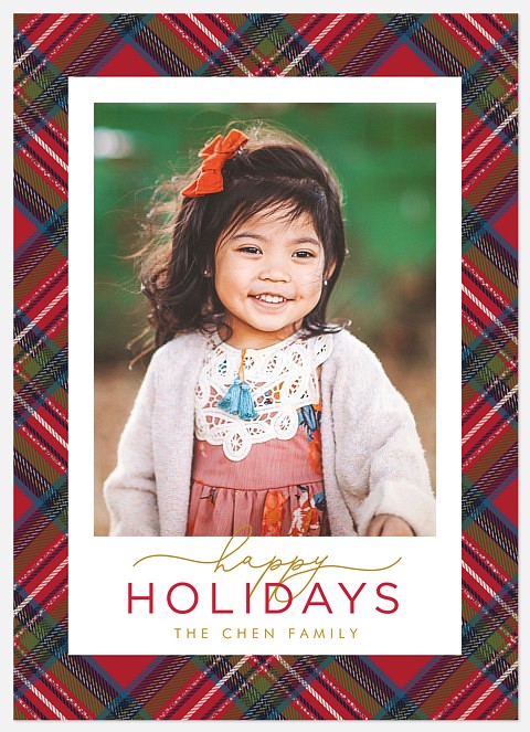 Winter Tartan Holiday Photo Cards