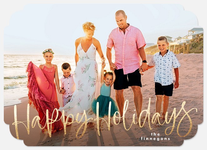 Cheerful Script Holiday Photo Cards