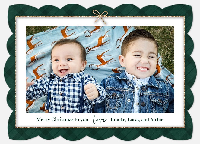 Plaid Present Holiday Photo Cards