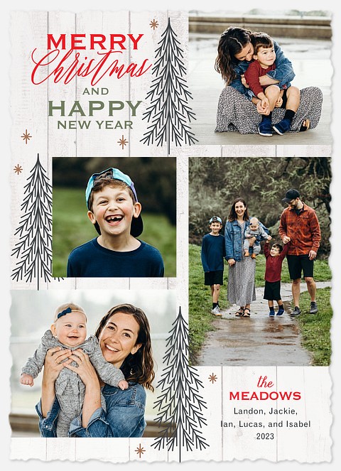 Linear Trees Holiday Photo Cards