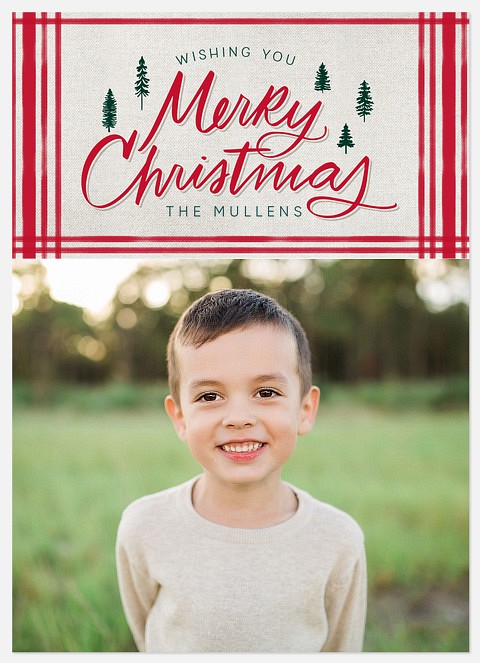 Red Stripes Holiday Photo Cards