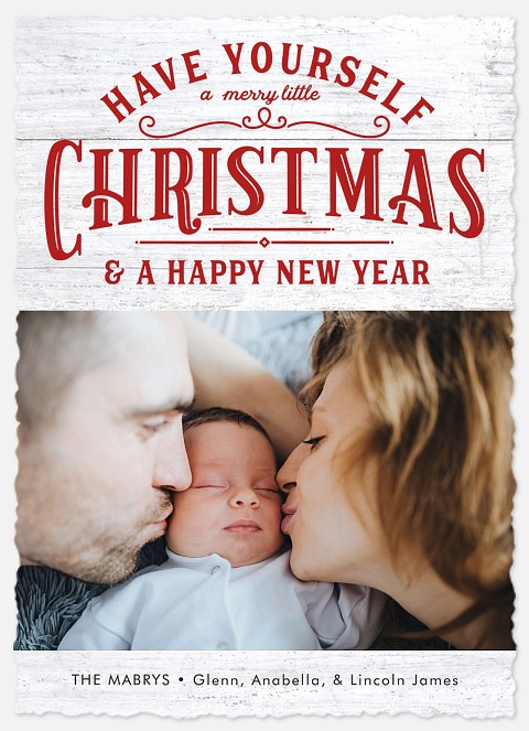 Classic Lettering Holiday Photo Cards
