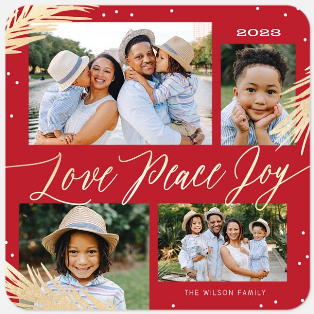 Boughs of Gold Holiday Photo Cards