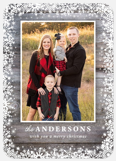 Frosted Barnwood Holiday Photo Cards